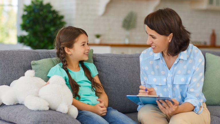 Young girl and older woman having a discussion